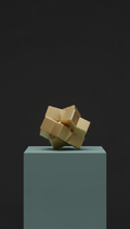 Geometric Brass Sculpture Set