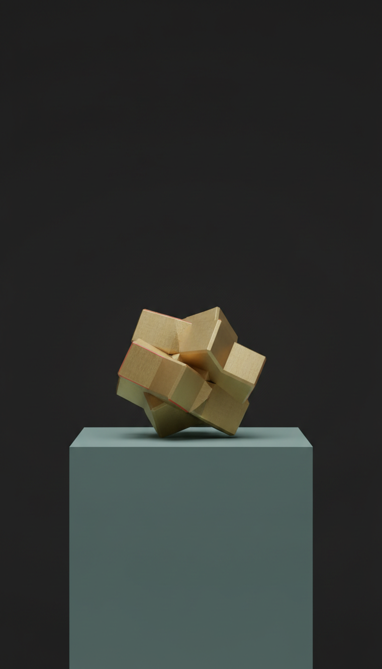 Geometric Brass Sculpture Set