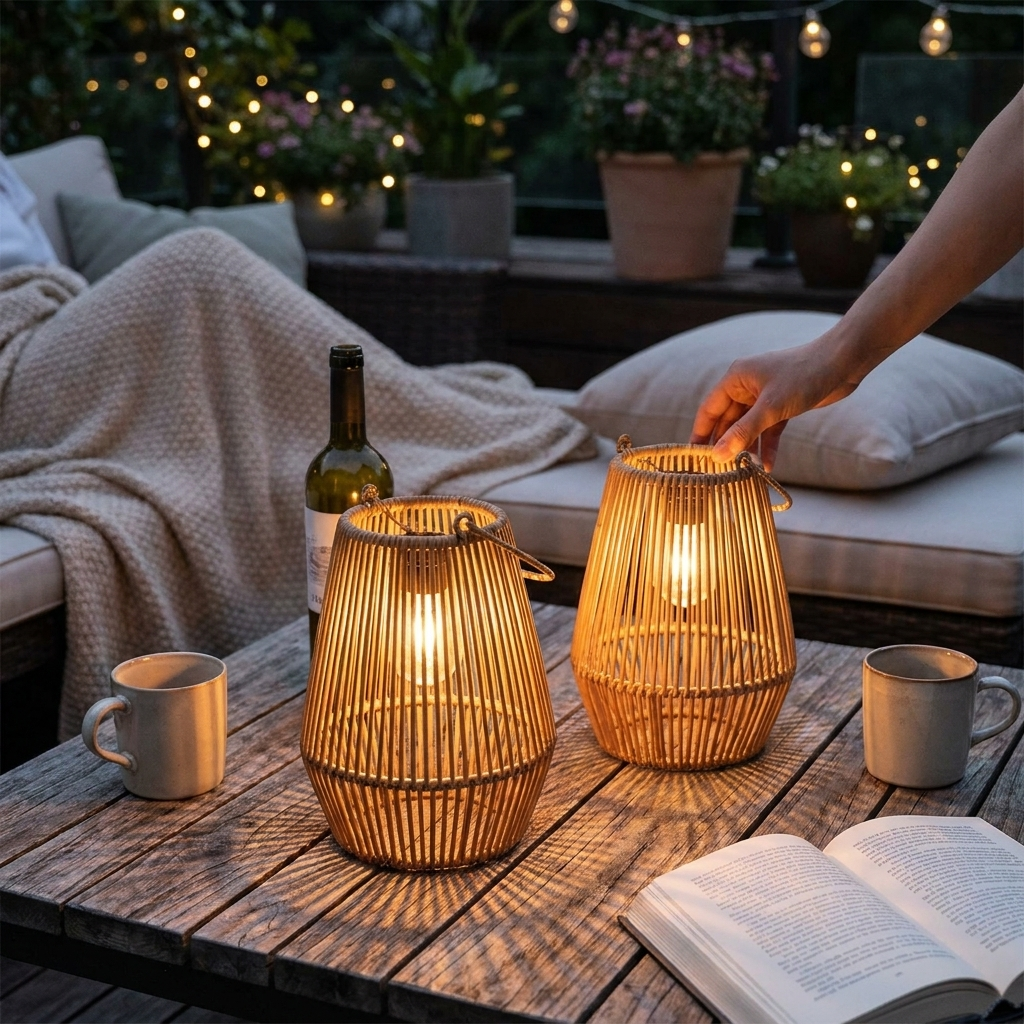 Solar Rattan Lantern lifestyle