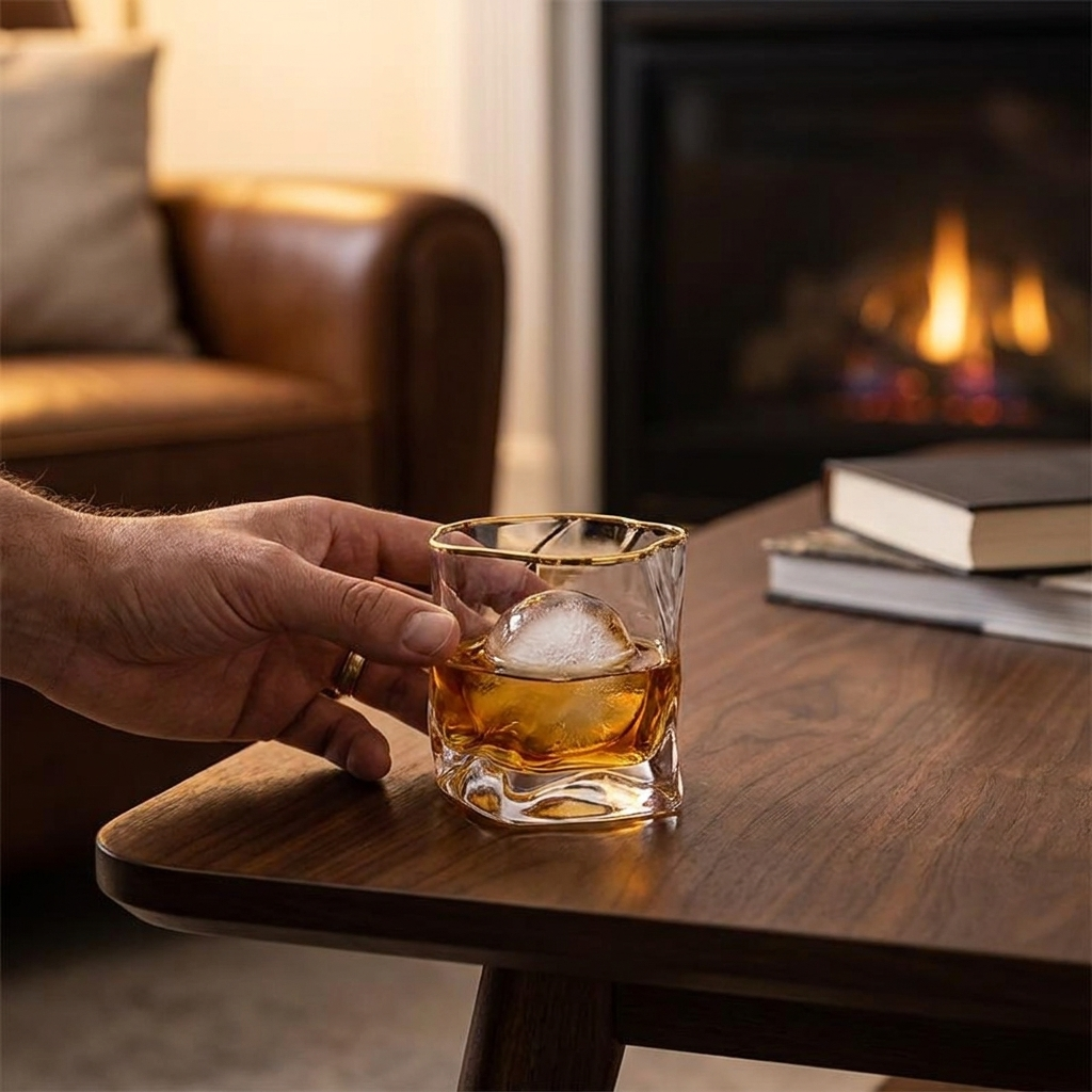 Textured Whiskey Glass 2-Piece Set lifestyle