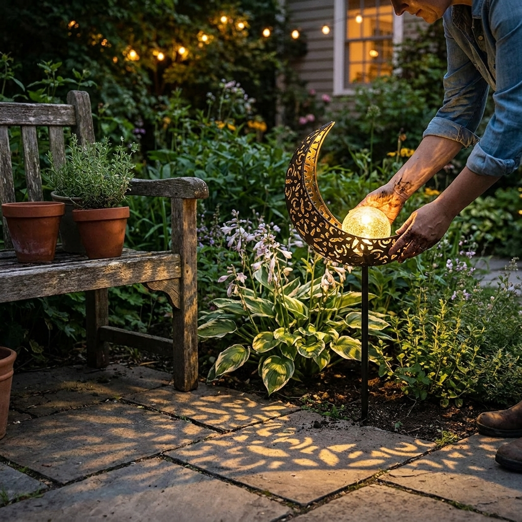Solar Outdoor Half-Moon Light lifestyle
